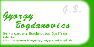 gyorgy bogdanovics business card